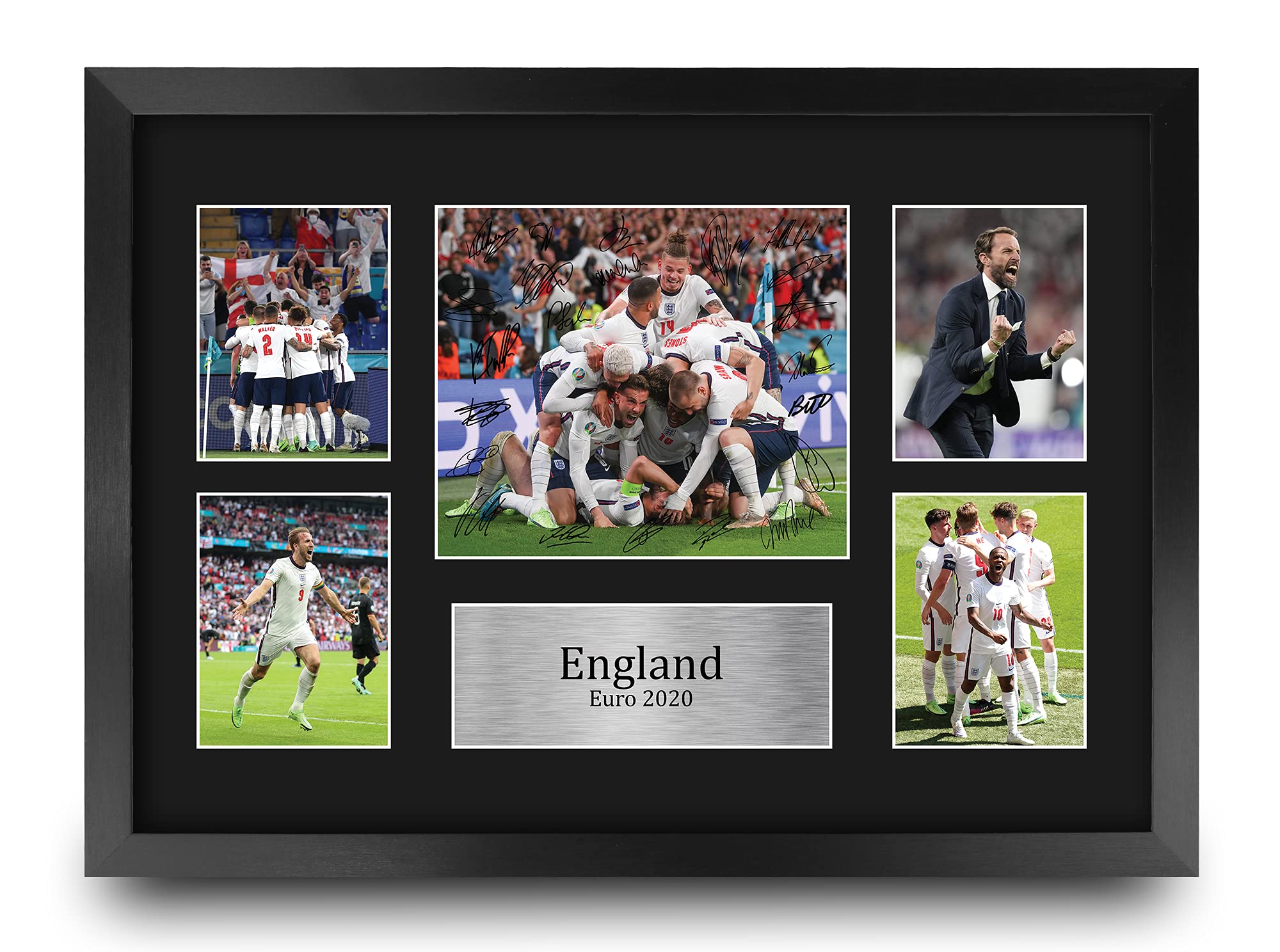 HWC Trading FR A3 England Euro 2020 Finalists Printed Memorabilia Signed Autograph Photograph Display for Football Fans and Supporters - A3 Framed