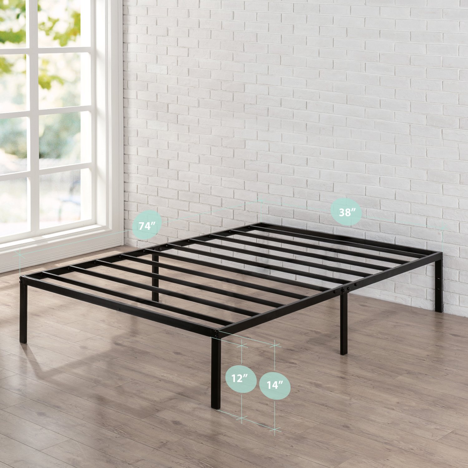Zinus 14 Inch Classic Metal Platform Bed with Steel Slat Support / Mattress Foundation, Twin
