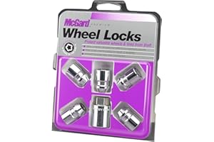 McGard 24554 Chrome Cone Seat Wheel Locks, 12 x 1.25 Thread Size, Set of 5