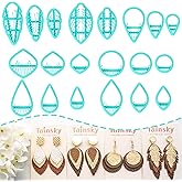 TAINSKY Leather Feather Polymer Clay Cutters, Leather Clay Cutters, Boho Clay Cutters for Polymer Clay Jewelry, 20 Pcs Feather Polymer Clay Cutters for Earrings