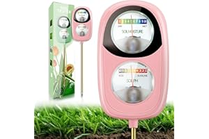 DAQVQ 2-in-1 Soil Moisture Meter, Soil PH Meter, Large Dual-Screen Soil PH Tester & Moisture Meter for Plants Indoor&Outdoor Garden,Lawn,Farm Soil Test Kit-No Battery Needed-Sweetpink
