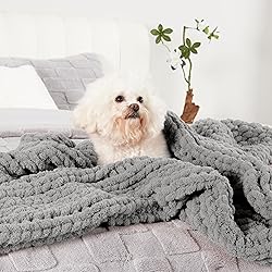 Amélie Home Chunky Knit Blanket Throw, Thick Soft