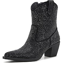 コタロー Amazon.com | ZXHYZLZ Women's Rhinestone Cowboy Boots Thick