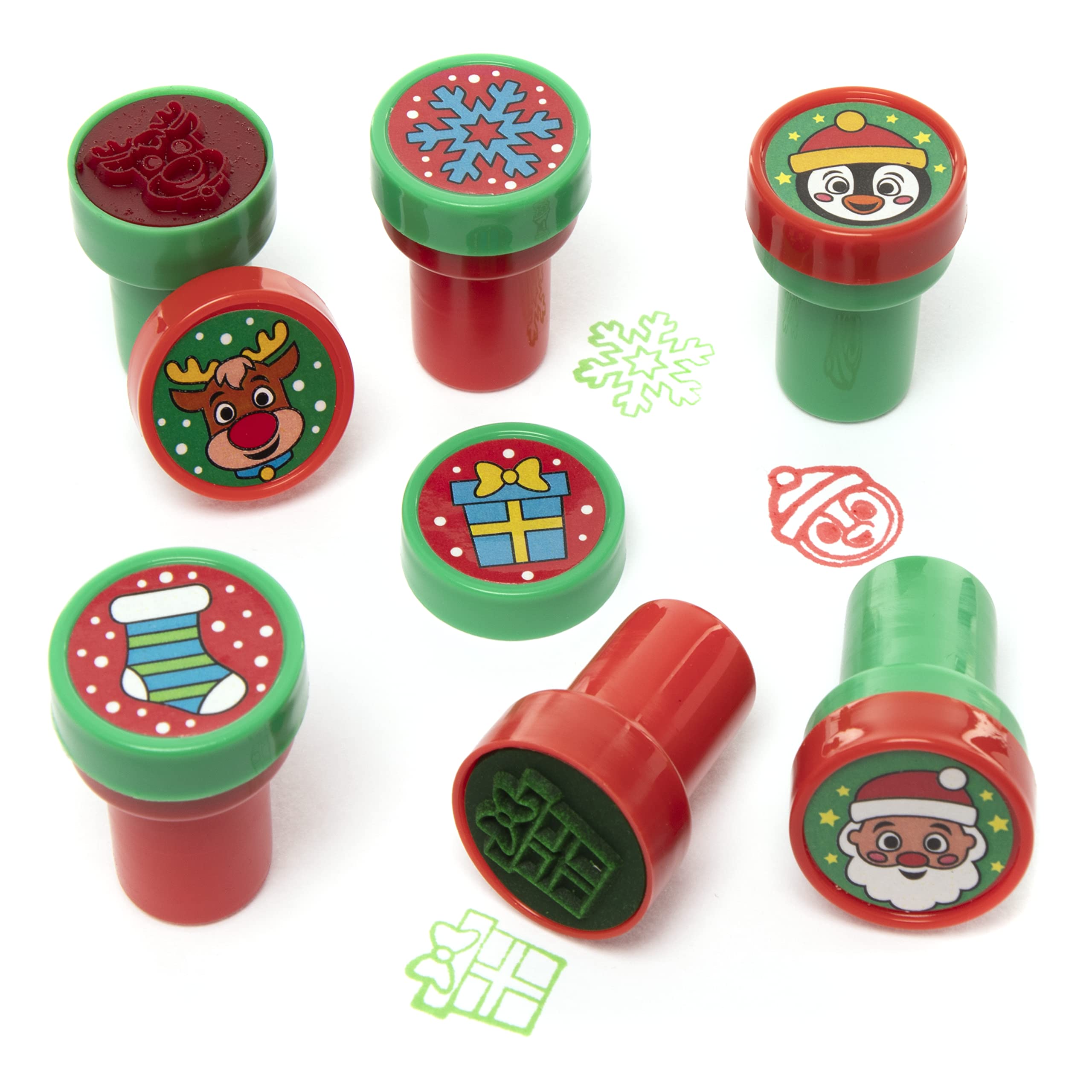 Baker Ross Christmas Self-Inking Stampers - Pack of 12, Christmas Craft Supplies (FC199)