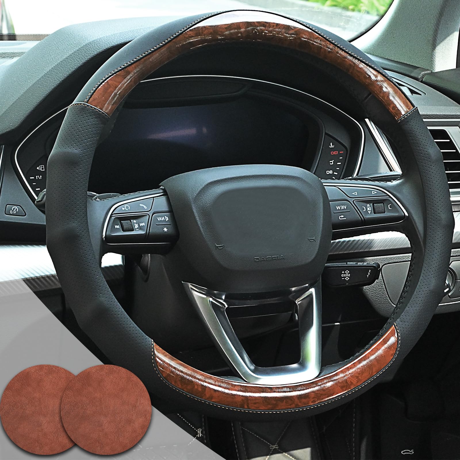 Wood Grain Steering Wheel Cover