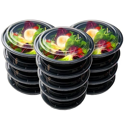 Caxmtu - 10 recipientes reutilizables de plástico con tapas para ...