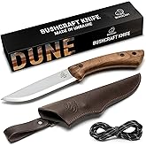 BeaverCraft Bushcraft Knife Full Tang Carbon Steel with Leather Sheath – Camping Bush Knife Fixed Blade – Outdoor Bushcraft K