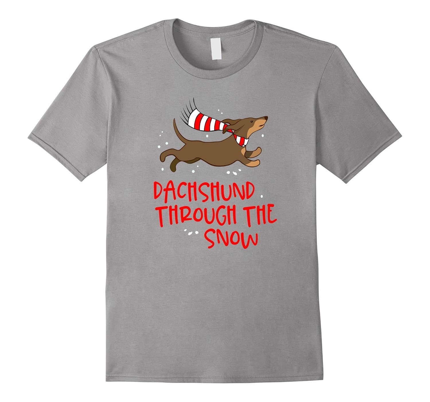 Dachshund Through The Snow Christmas Parody Weiner Dog Shirt-Rose