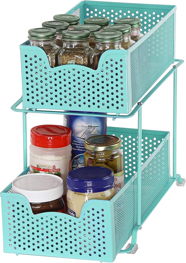 Simple Houseware 2 Tier Sliding Basket Organizer