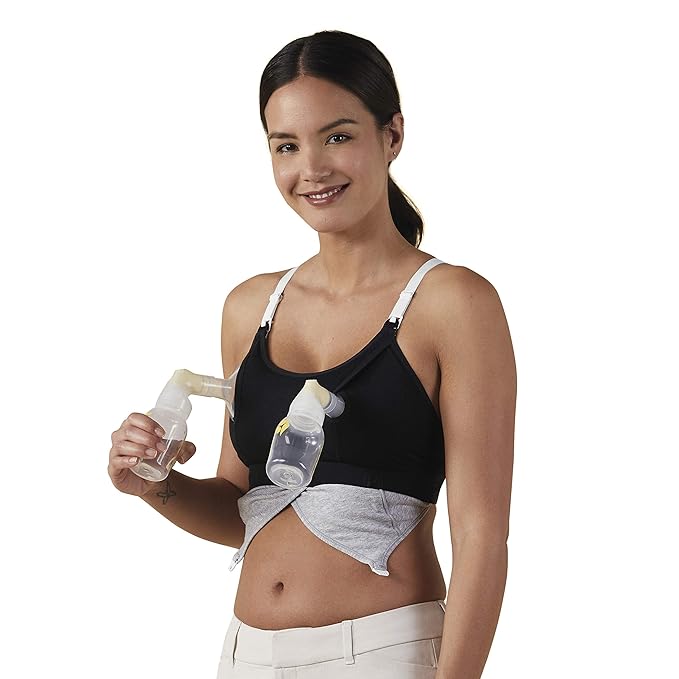 BRAVADO! DESIGNS Women's Maternity Clip and Pump Hands-Free Nursing Bra Accessory, Black, S best nursing bras