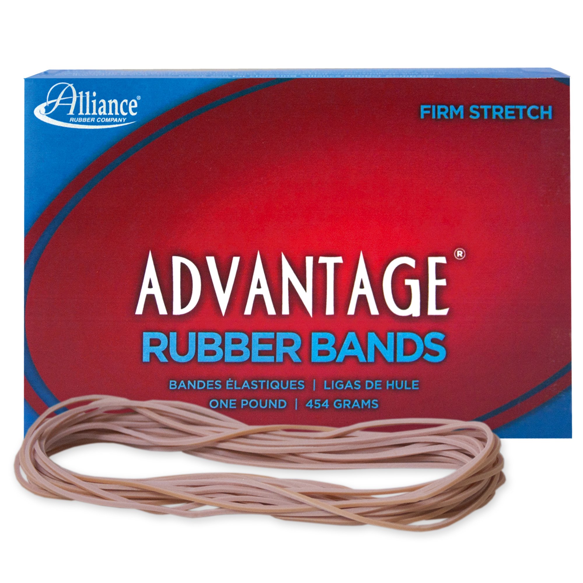 Alliance Rubber 26255 Advantage Rubber Bands Size #117A, 1 lb Box Contains Approx. 400 Bands (7" x 1/16", Natural Crepe),Beige