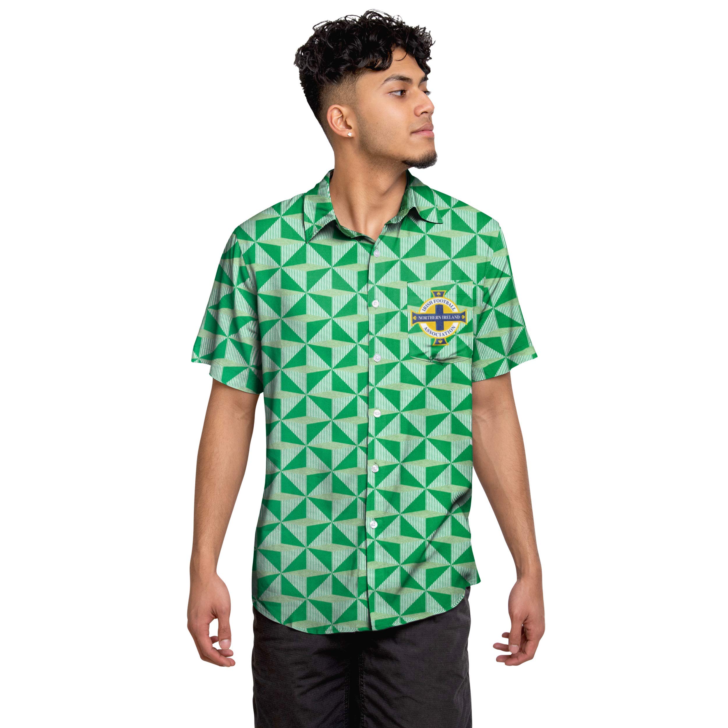 FOCO Football Northern Ireland Premier League One Retro Shirt Short Sleeved Summer Casual Dinner Shirt