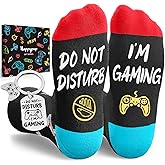 Gamer Gifts for Men - Gaming Stocking Stuffers for Teen Boys, Video Game Socks for Adults with Keychain