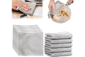 GGPL 6 Pcs Multipurpose Wire Dishwashing Rags for Wet and Dry, 2023 New Multifunctional Non-Scratch Wire Dishcloth, Suitable for Scrubbing and Cleaning Dishes, Pots, Sinks, Counters, Cooktops