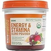 BareOrganics Energy & Stamina Blend Powder, Organic Superfood, Vegan Dietary Supplement, 8 Ounces