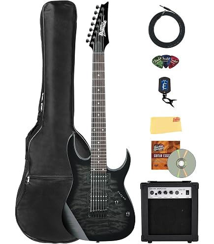 Amazon.com: Ibanez GRG7221QA RG Gio 7-String Electric Guitar