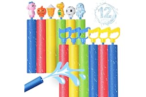 LQYOYZ Water Guns, 12 Pack Water Squirter Gun Bulk Foam Super Soaker Blaster Toys 40 Ft Range Swimming Pool Beach Summer Party Outdoor Water Game Fighting Toys for Teens Adults