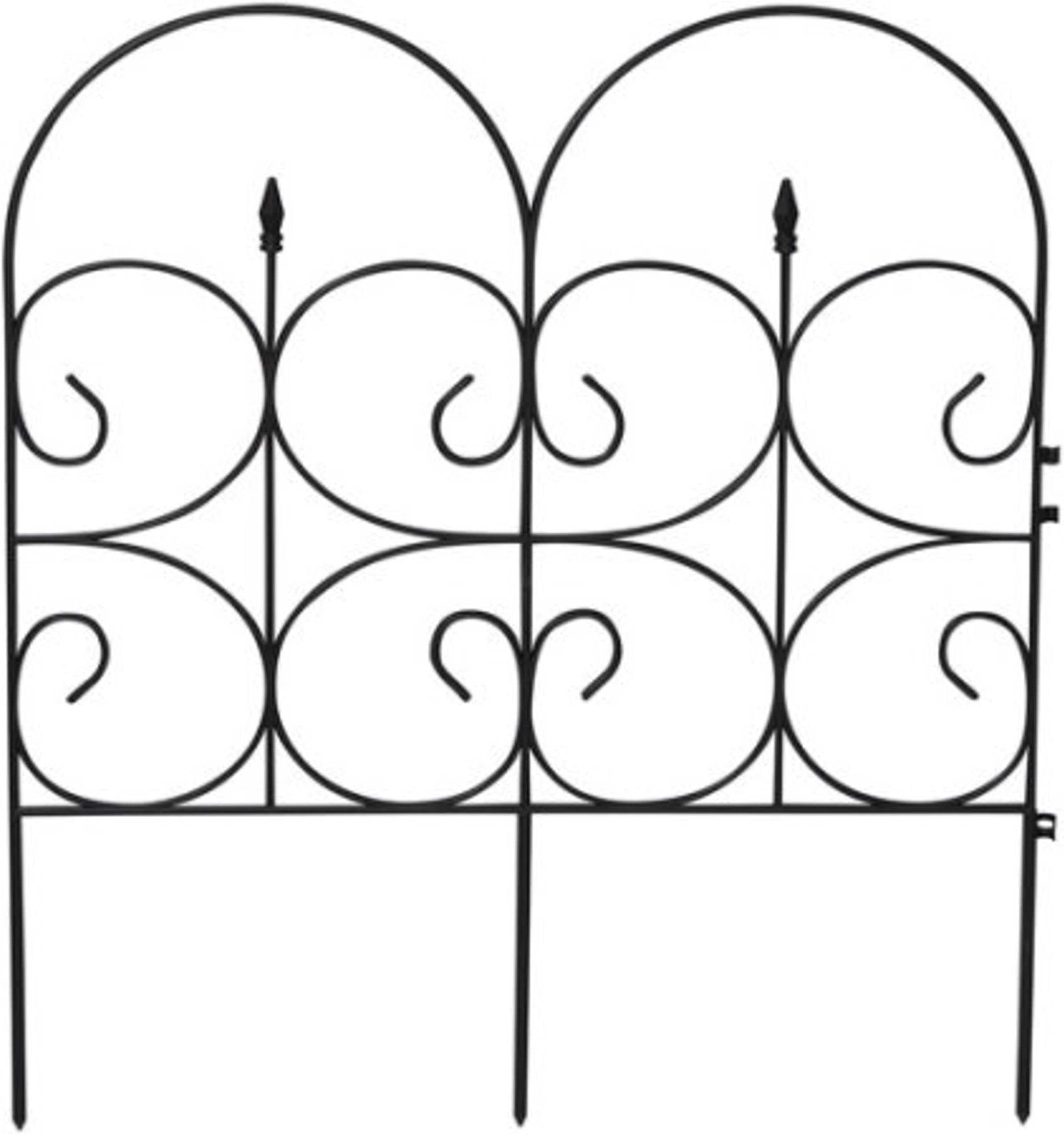Black Ornamental Victorian Garden Fences, 32.4"H x 28.3"W