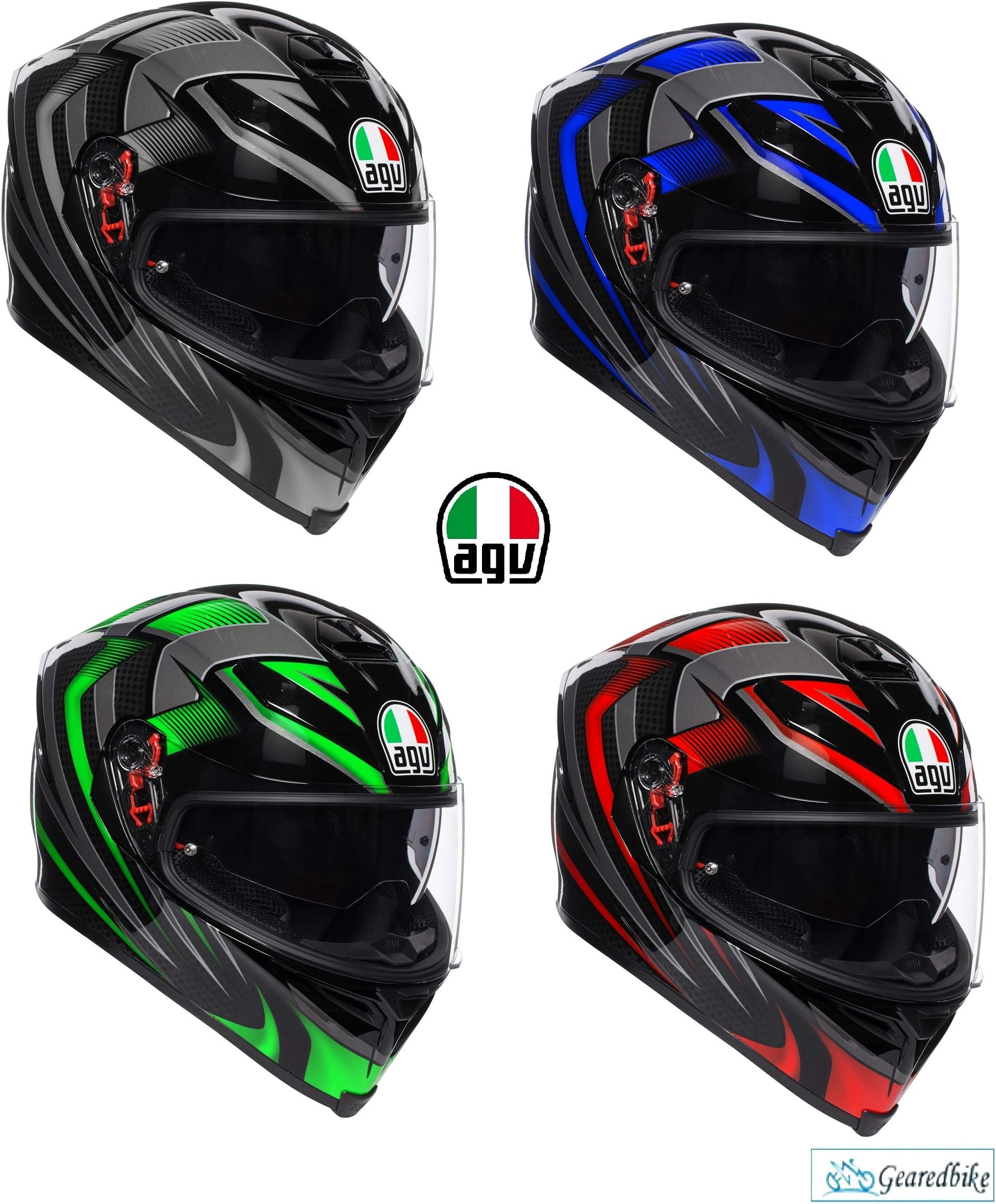 MOTORBIKE AGV K5-S HURRICANE 2.0 FULL FACE MOTORCYCLE HELMET Adult Crash Biker Rider Scooter Sports Racing Touring Pinlock Ready Helmet