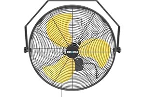 CCGIRU 5400 CFM 20" Outdoor Wall Mount Fans, High Velocity 3-Speed Waterproof Professional Outdoor Fan, Heavy Duty Industrial Wall Fan for Patio, Commercial, Gazebo, and Garage, UL Listed