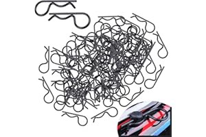HobbyPark 100pcs Universal RC Car Body Clips Pins for Traxxas & All 1/10th Redcat HPI Himoto HSP Exceed Truck Buggy Shell Replacement Parts (Black)