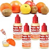 Qualirey 4 Pack Fruit Fly Trap Refill Liquid, 0.68oz/ Bottle (Red) | Liquid Fruit Fly Traps for Indoors Non Toxic Safe Near Food, Effective Lure Refill for Indoor and Kitchen Use