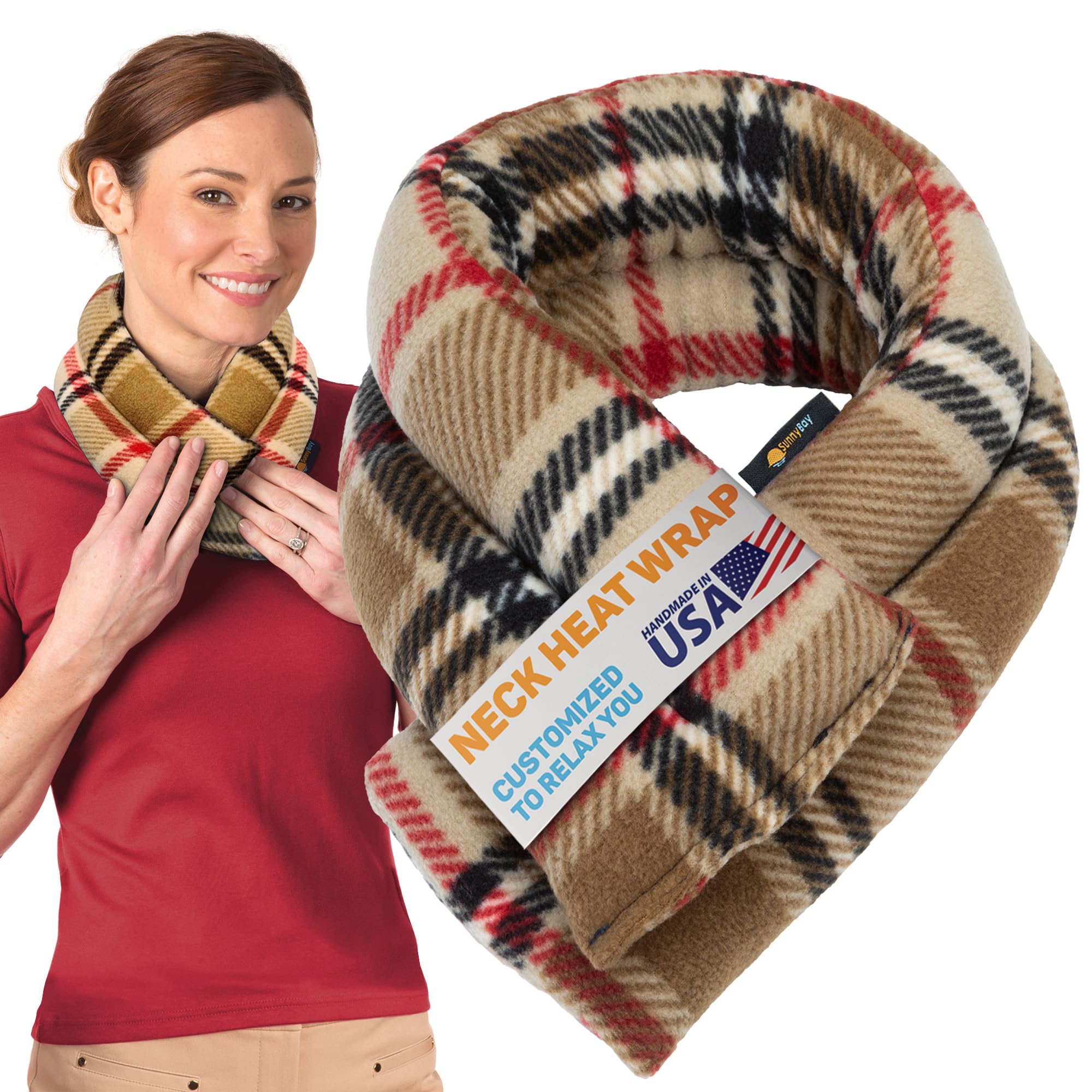 Photo 1 of SunnyBay Microwave Heating Pad, Microwavable Moist Heated Neck and Shoulder Wrap, Versatile Weighted Beanbag Cold Pack or Warm Compress for Pain Relief, 26x4 Inches, Made in USA, London