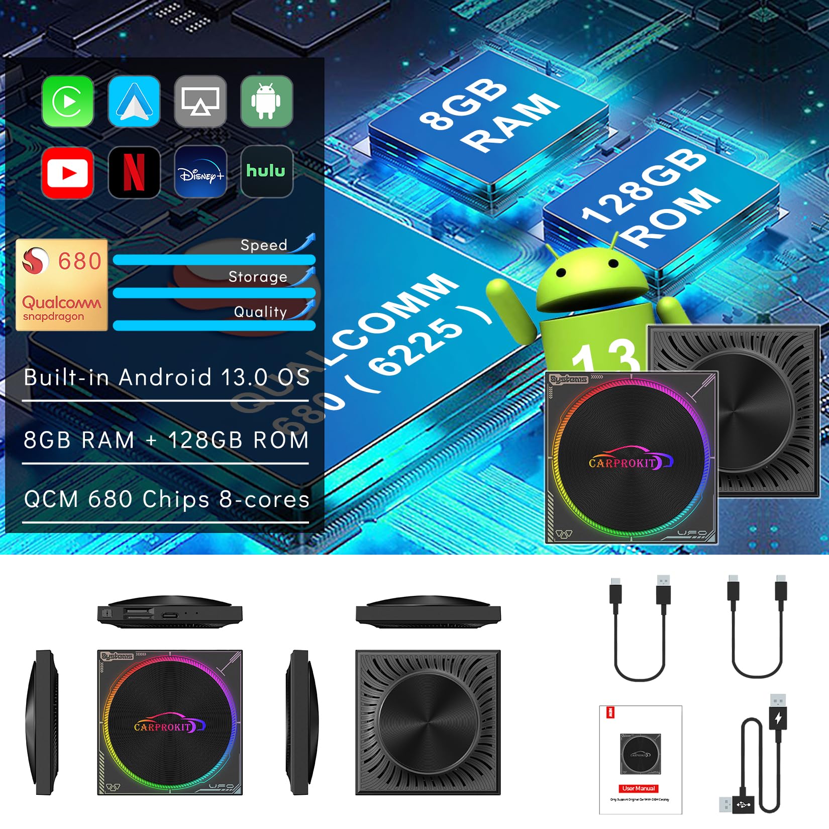 Mua CarProKit 5.0 Wireless CarPlay Android Auto Adapter, Android 13.0 ...