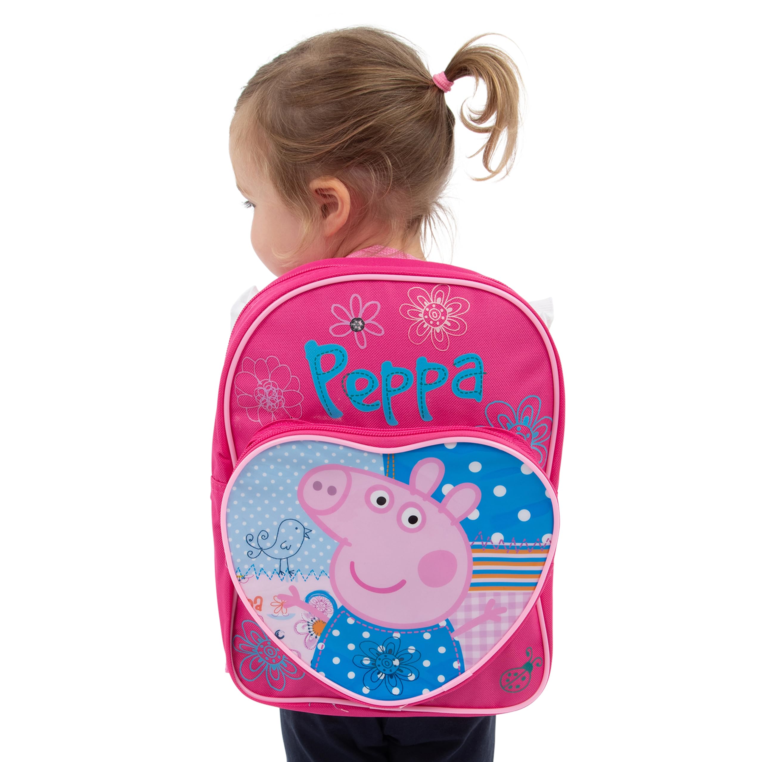 Peppa Pig Backpack | Girls Backpacks for School | Cute Bookbag for Kids | Pink