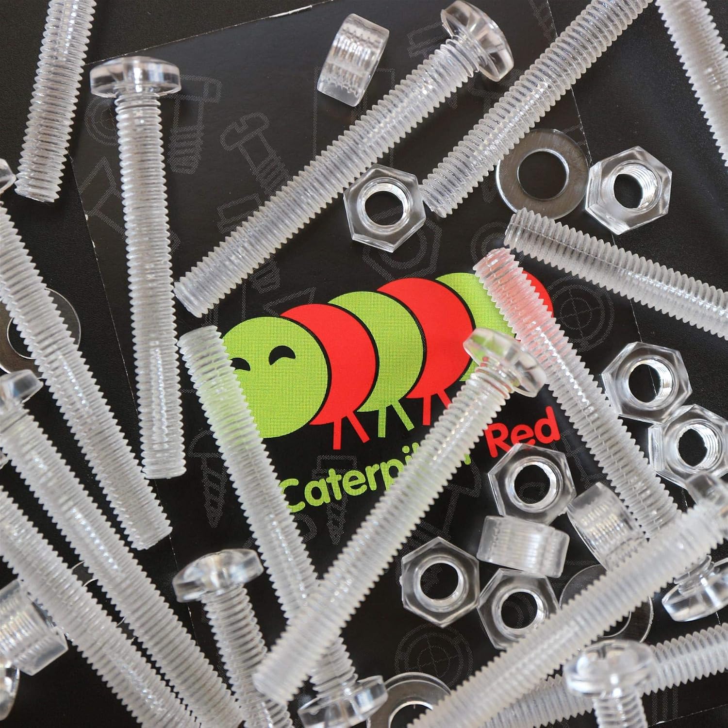 Pack of 60 Transparent Clear Plastic, Pan Head, M5 x 40mm Nuts & Bolts, Washers -Acrylic Plastic Screws - Image 3