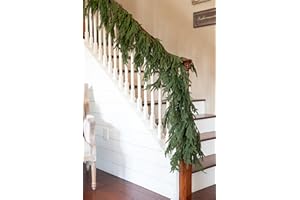 Vita Domi 72" Real Touch Norfolk Pine Garland, Hanging 6ft Christmas Garland for Mantle, Faux Cedar Garland Realistic, Garlands for Decoration Christmas, Christmas Greenery Garland, Staircase Garland