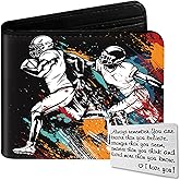 Roacap Teen Boys Wallet, Cool Football Wallets for Kids Son 9-12/8-10/8-12 with Wallet Card, Funny Leather Bifold Rfid Blocking Wallet, Purse Coin Pocket Id Window for Men Boy Male Youth Guys Gifts