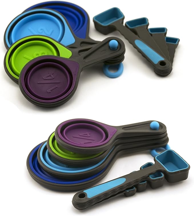 Collapsible Measuring Cups and Measuring Spoons, Portable