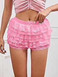 Women Y2K Lace Multi-Layered Bloomers, Lolita