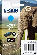 Epson 24 Cyan Elephant Claria Photo HD Ink Cartridge EPSON T2422 Printer