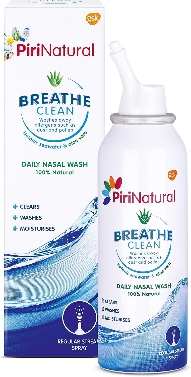 PiriNatural Nasal Spray, Daily Nasal Wash for Allergy Defence Allergens Hayfever & Dust Wash, 100ml, Other, 100 ml (Pack of 1)