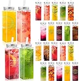 Skylety 24 Pcs Employee Appreciation Gifts Bulk Thank You Plastic Cups 17 oz Rectangular Large Cups Inspirational Gifts for Staff Coworker Team Teacher Reusable Acrylic Skinny Tumblers with Lid Straw