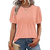 XIEERDUO Womens Tops Summer Short Sleeve Sweater Dressy Casual Blouses Business Trendy Tunic Shirts Fashion Clothes 2026