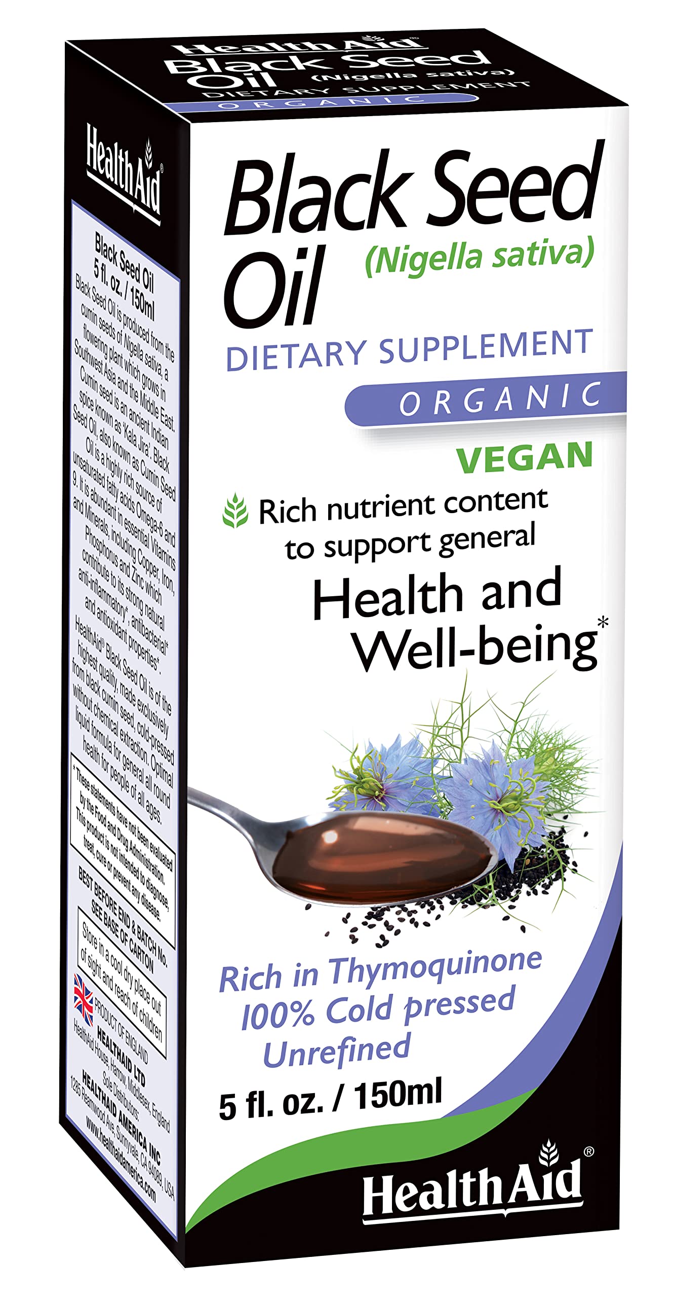 HealthAid Black Seed Oil Liquid, 150 ml