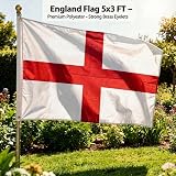 SHATCHI England St George Flag 5ft x 3ft with Brass Eyelets view 5