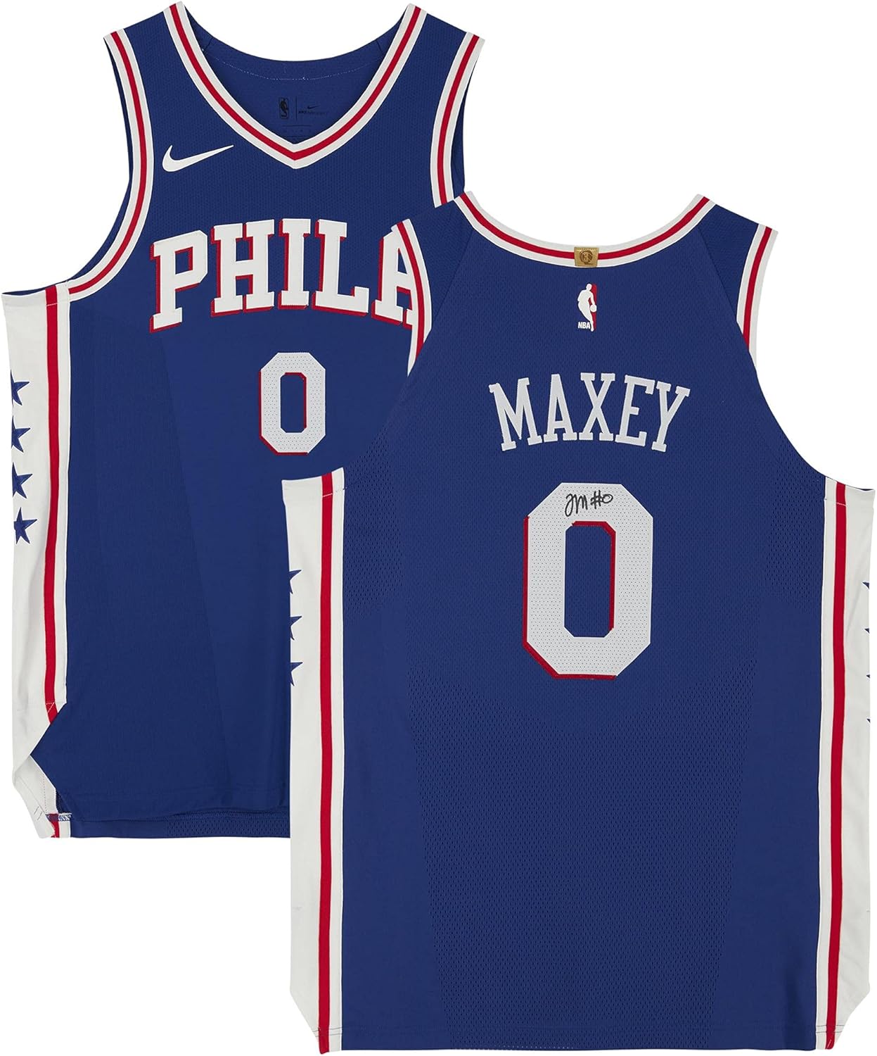 Tyrese Maxey Philadelphia 76ers Autographed Nike 2020-21 Blue Icon Jersey - Autographed NBA 