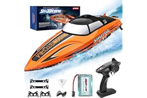 ALPHAREV RC Boat - R208 20+ MPH Fast Remote Control Boat for Pool & Lake, 2.4GHz RC Boats for Adults & Kids, RC Speed Boat with Rechargeable Battery, Summer Outdoor Water Toys Birthday Gifts for Boys