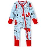 Disney Baby Boy Clothes Two Way Zipper Footies Romper Outfit 0-24 Months | Bamboo Viscose Rompers, Fold-Over Mittens &amp; Footie, Stretchy &amp; Breathable Outfits, Boy Clothes Newborn 3 6 9 12 18 24 Months