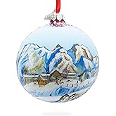 Courchevel Ski Resort, France Glass Ball Christmas Ornament 4 Inches