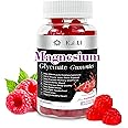 Magnesium Glycinate Gummies-NO SUGAR-600mg Advance Complex with 400mg Magnesium Glycinate- 200mg L-Threonate to Help Better Sleep/Calming/Focus/Cognitive Function/Battle Stress- 60 Raspberry Gummies