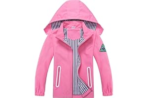 IjnUhb Waterproof Hooded Jacket for Boys Girls,Kids Raincoats Outdoor Windbreaker Dinosaur Rain Jacket