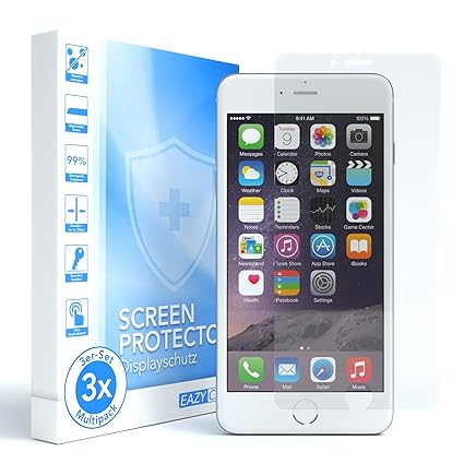 EAZY CASE 3X Apple iPhone 6 / 6S Panzerglas 9H Härte 3D-Touch kompatibel Schutzglas aus gehärtetem 2,5D Panzerglas (nur 0,3 m
