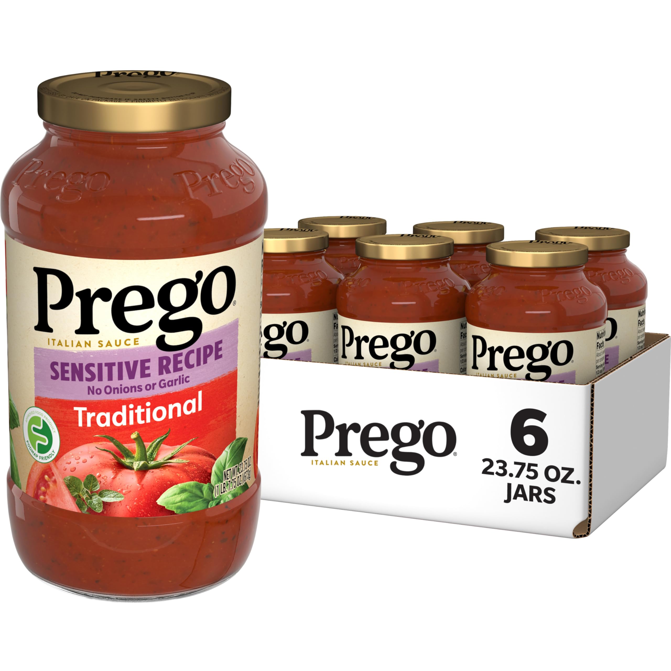 Prego Traditional Sensitive Recipe Low FODMAP Pasta