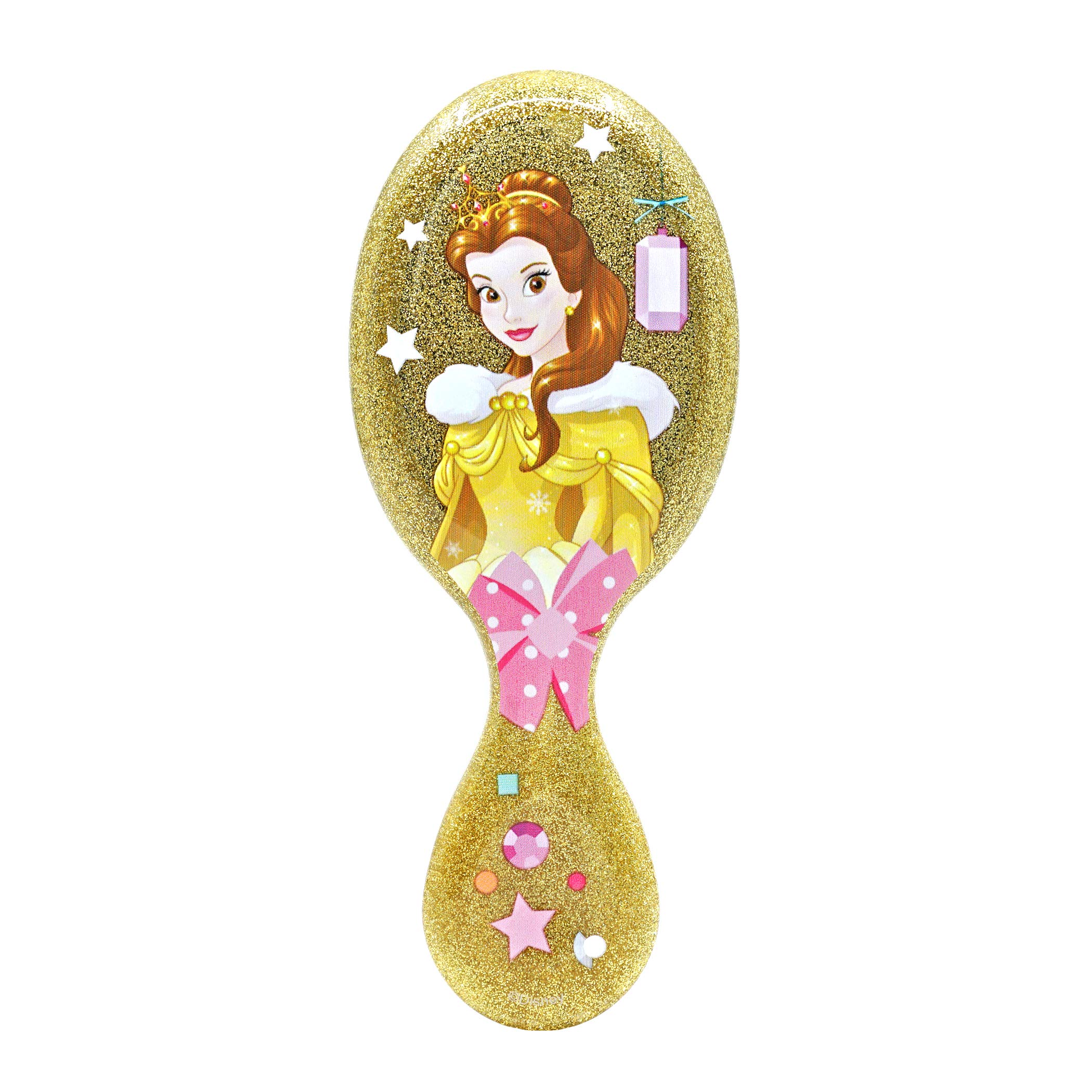 WetBrush, Disney Glitter Ball Hairbrush, Mini Detangler, Unisex, UltraSoft Bristles, Ergonomic Handle, Suitable for all Hair Types, Belle