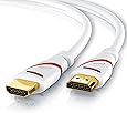 10m - Ultra HD 4k HDMI Kabel | High Speed with Ethernet | Kabel 3 fach geschirmt / inkl. Stecker- und Kontaktschirmung | 4K Ultra HD 2160p bei 30 Hz / Full HD 1080p | 3D / ARC / CEC | wei&szlig;